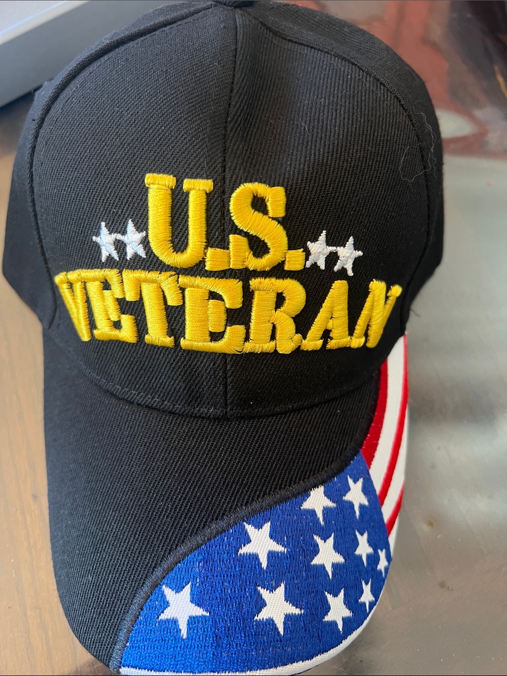 U.S. Veteran Embroidered Black Baseball Cap